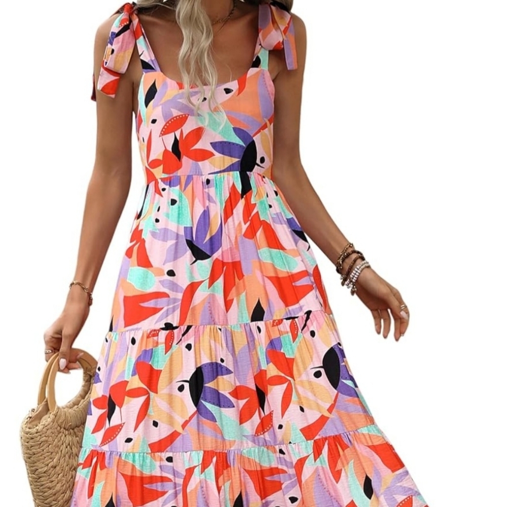 Midi Tiered Maxi Dress Size Medium